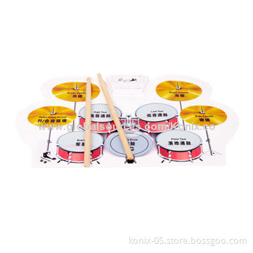 Wholesale cheap toys mini silicone roll up drum kit